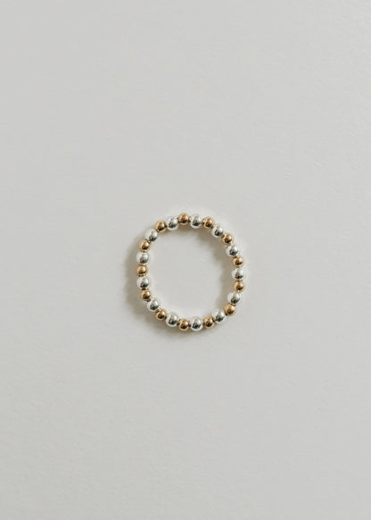 Sterling Silver + 14k Gold Filled || Beaded Stretch Ring