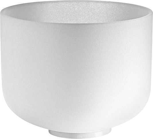 10" White-Frosted Crystal Singing Bowl, Note F4, Heart Chakra