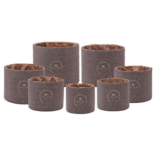 7-Piece Crystal Singing Bowl Sleeve Set, Brown