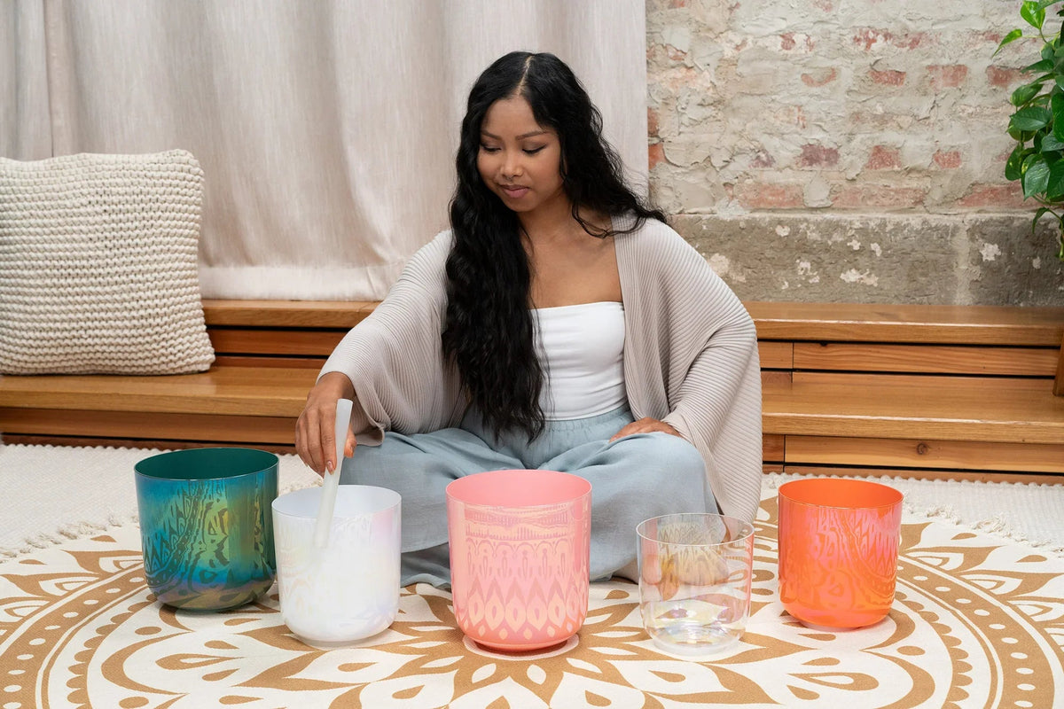 6" Essence Crystal Singing Bowl, Note E4, Solar Plexus Chakra, 440 Hz