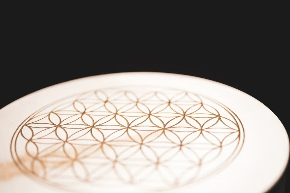 16" Designed Hand Drum, Flower of Life