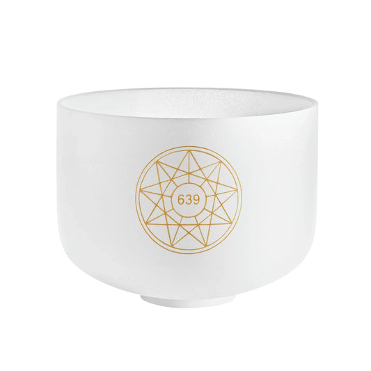 10" Solfeggio Crystal Singing Bowl, Fa 639 Hz, Note D#4